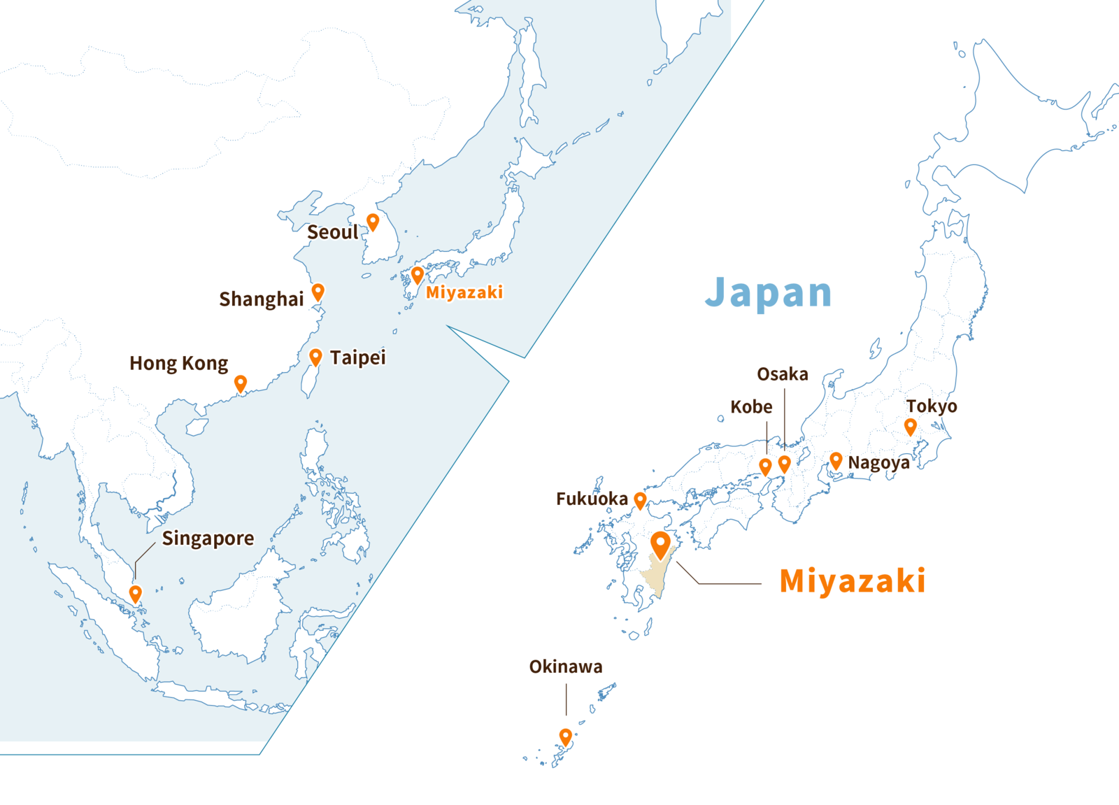 Miyazaki Location Map